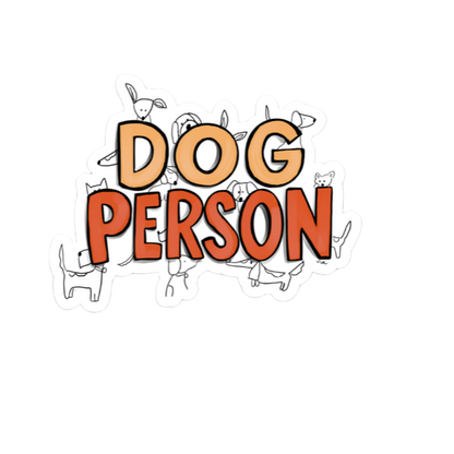 Durable vinyl, die-cut Dog Person Sticker