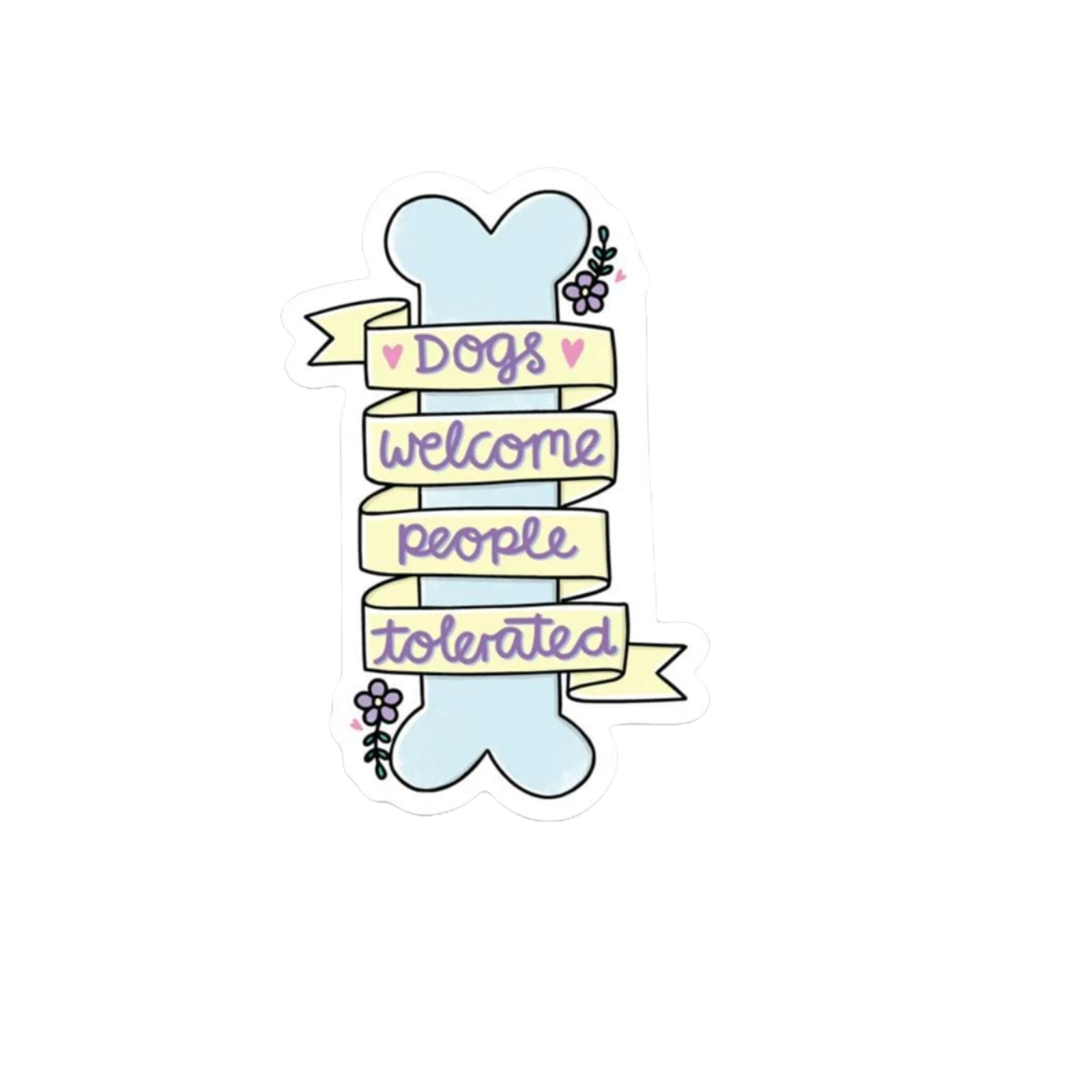 Durable, die-cut Dogs Welcome Sticker