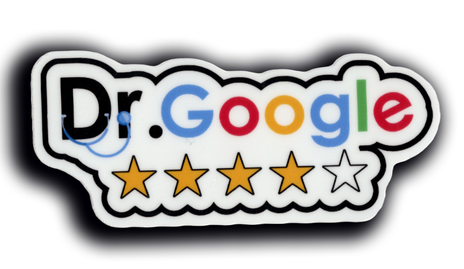 Durable vinyl, die-cut Dr Google Sticker