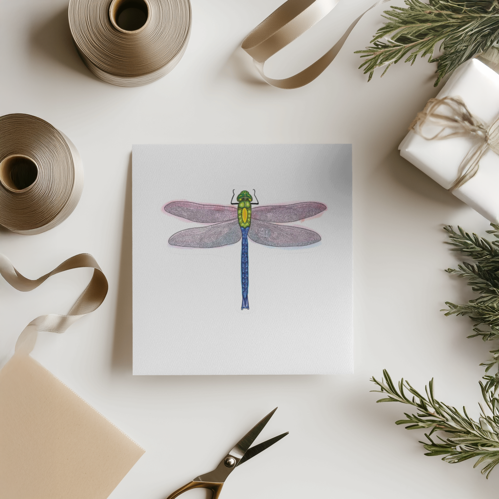 Durable, Vinyl, Die-Cut Blue Dragonfly Sticker