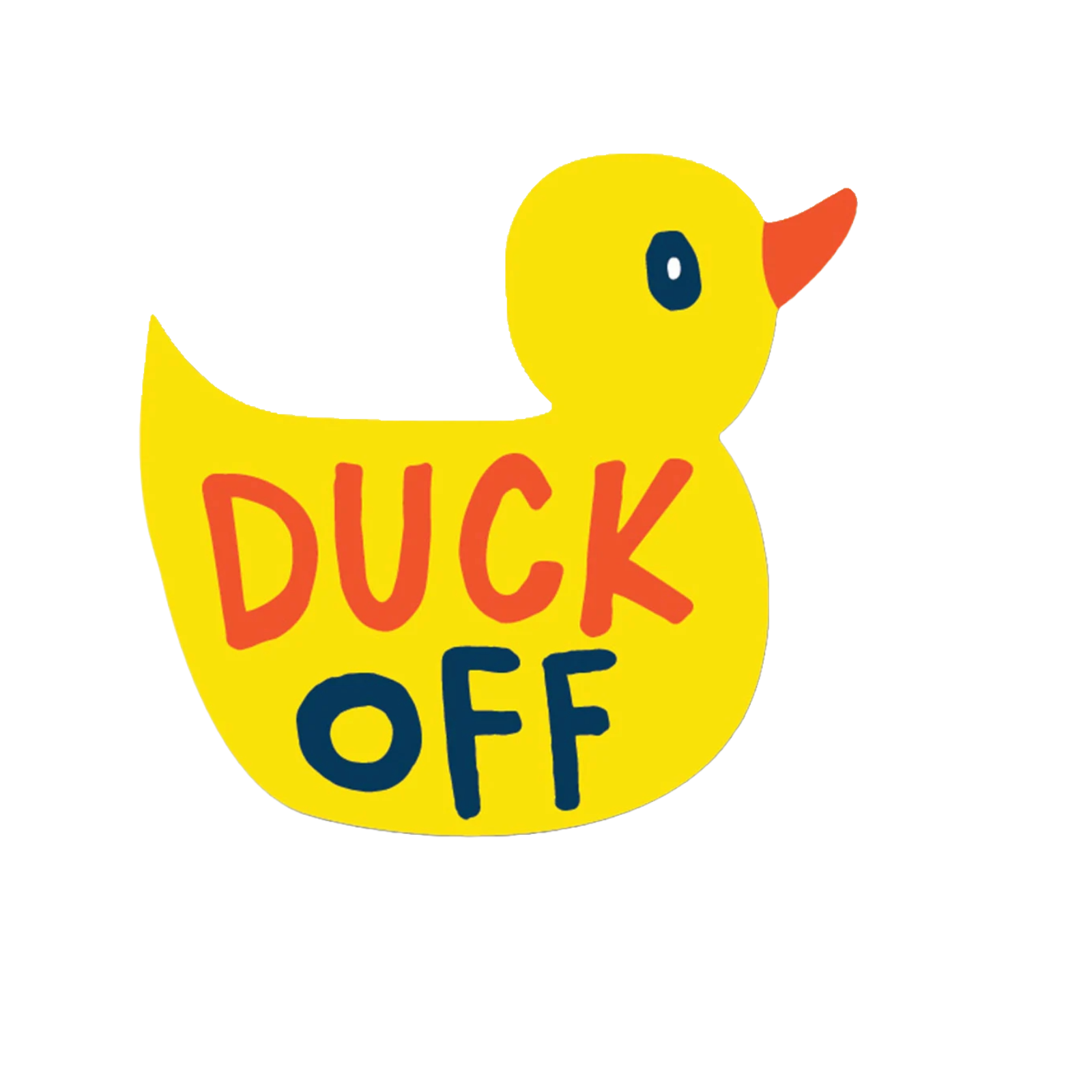 Durable vinyl die-cut Duck Off Sticker
