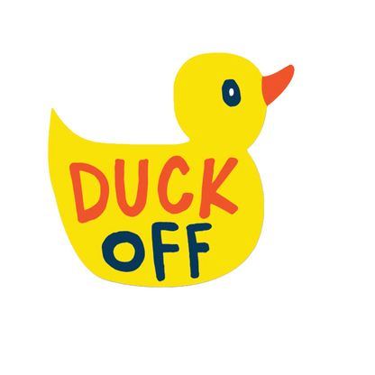 Durable vinyl die-cut Duck Off Sticker