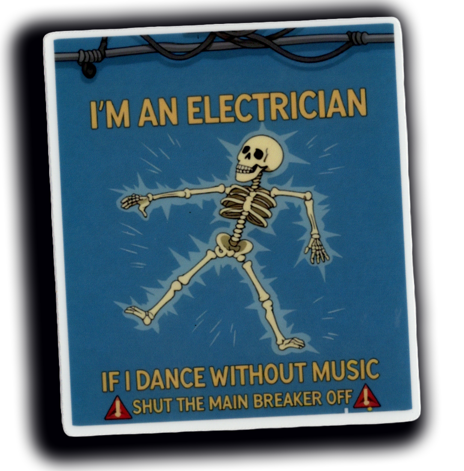 Durable vinyl, die-cut Electrician Sticker