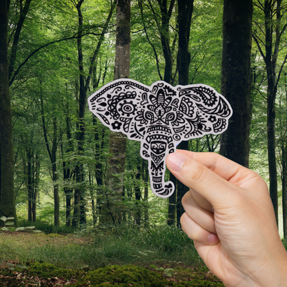 Durable, vinyl, die-cut, Decorative Elephant Sticker.