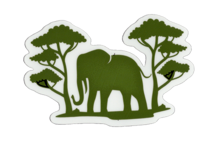 Durable vinyl, die-cut Elephant Trees Sticker