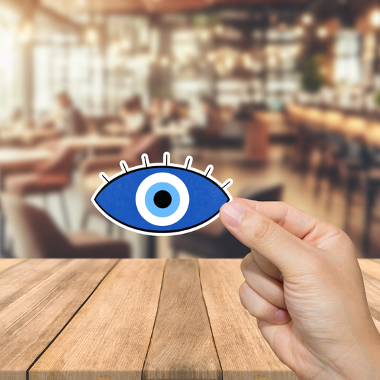 Durable, vinyl, die-cut, Evil Eye Sticker.