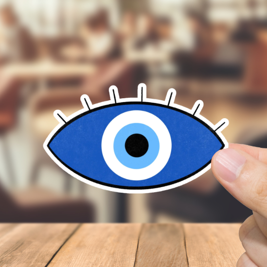 Durable, vinyl, die-cut, Evil Eye Sticker.