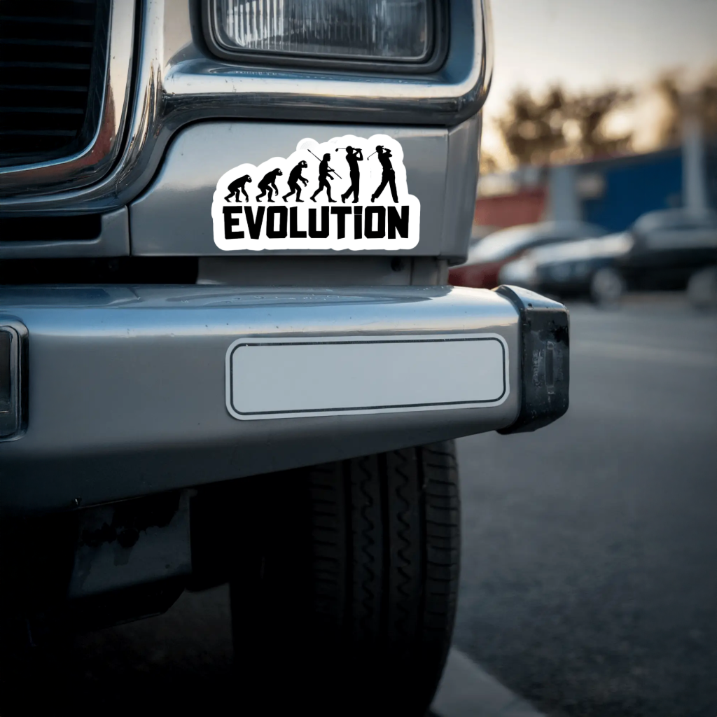 Durable, vinyl, die-cut, Evolution Sticker