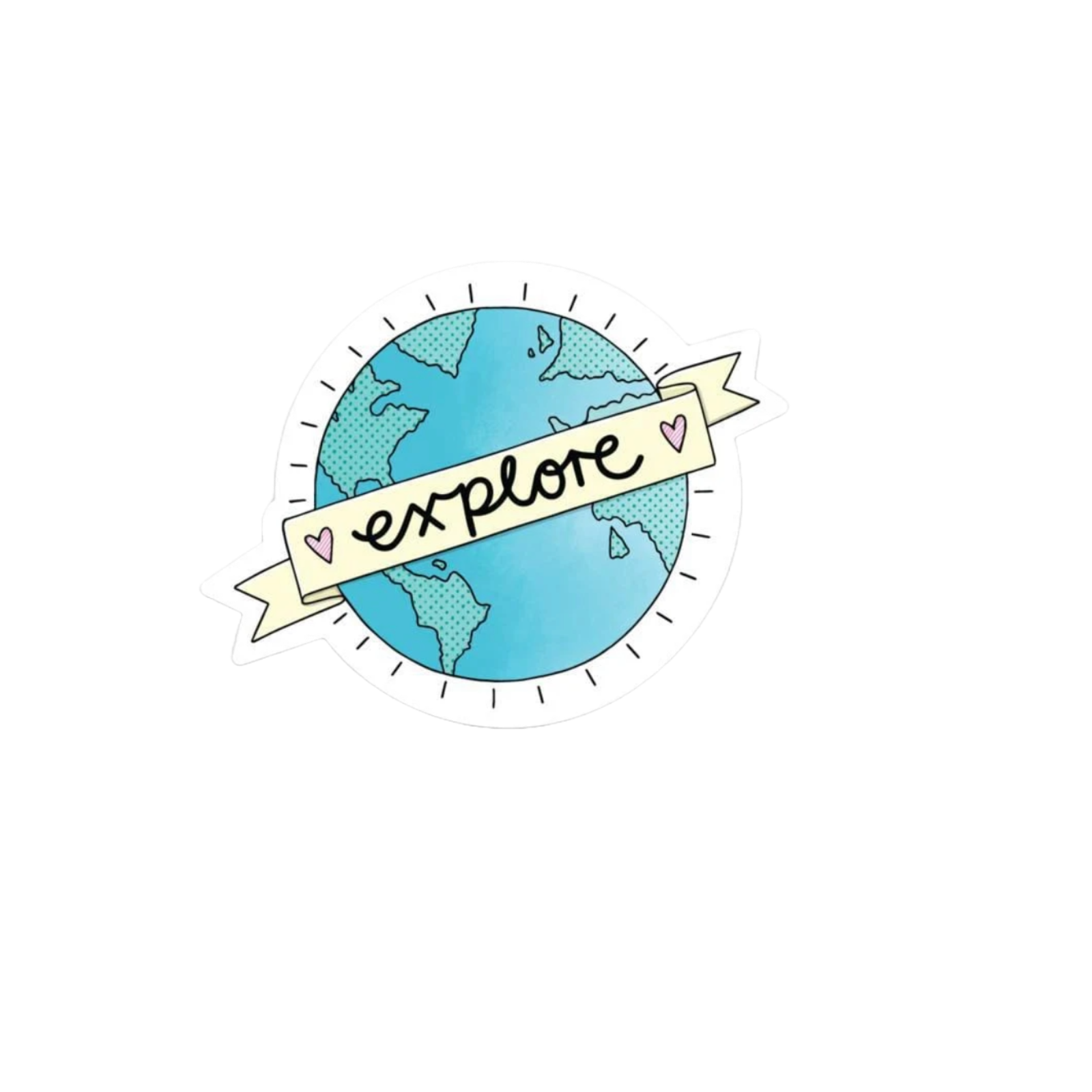 Durable, die-cut Explore Earth Sticker