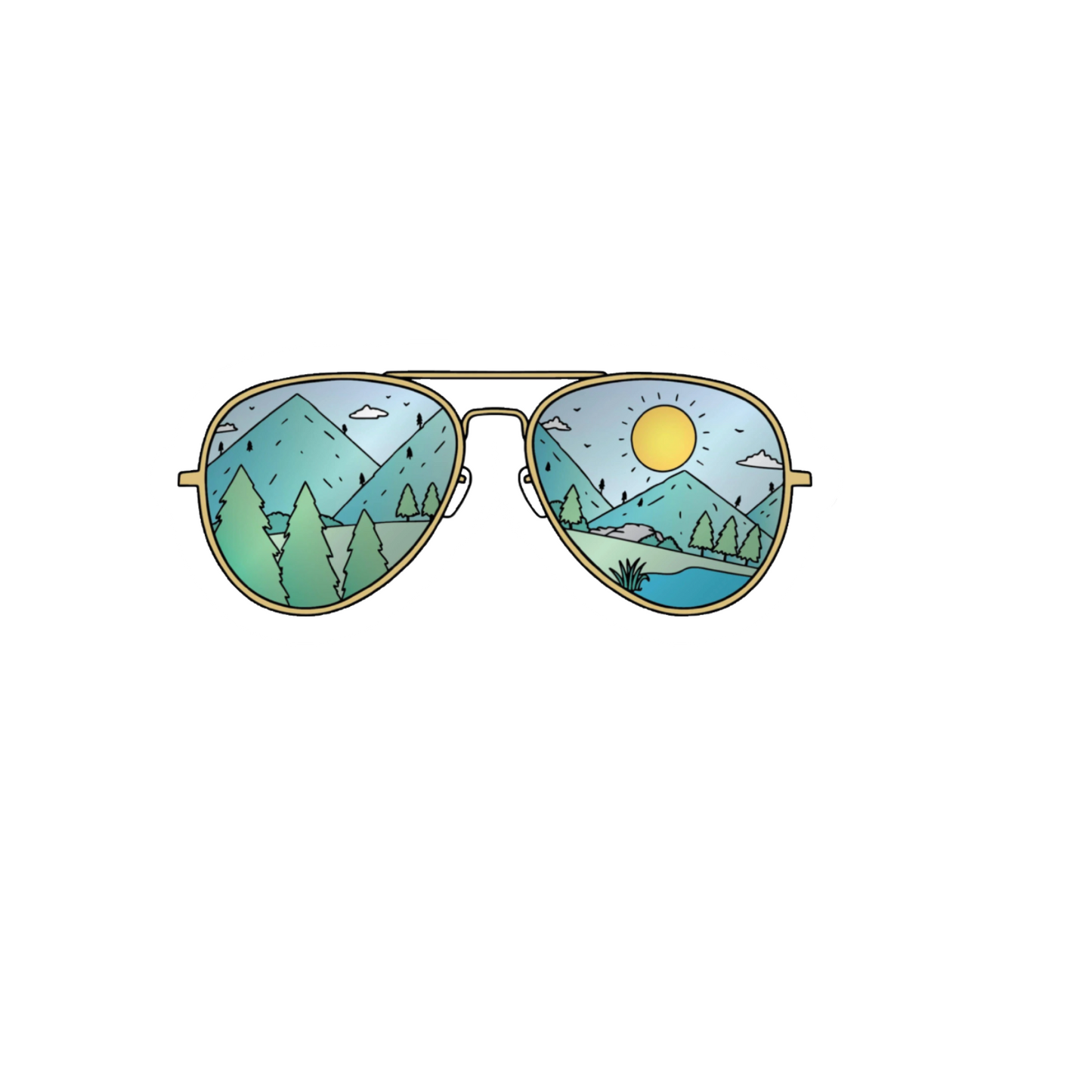 Durable, die-cut Explore Glasses Sticker