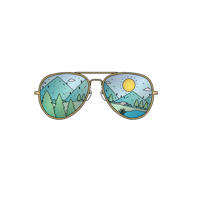 Durable, die-cut Explore Glasses Sticker