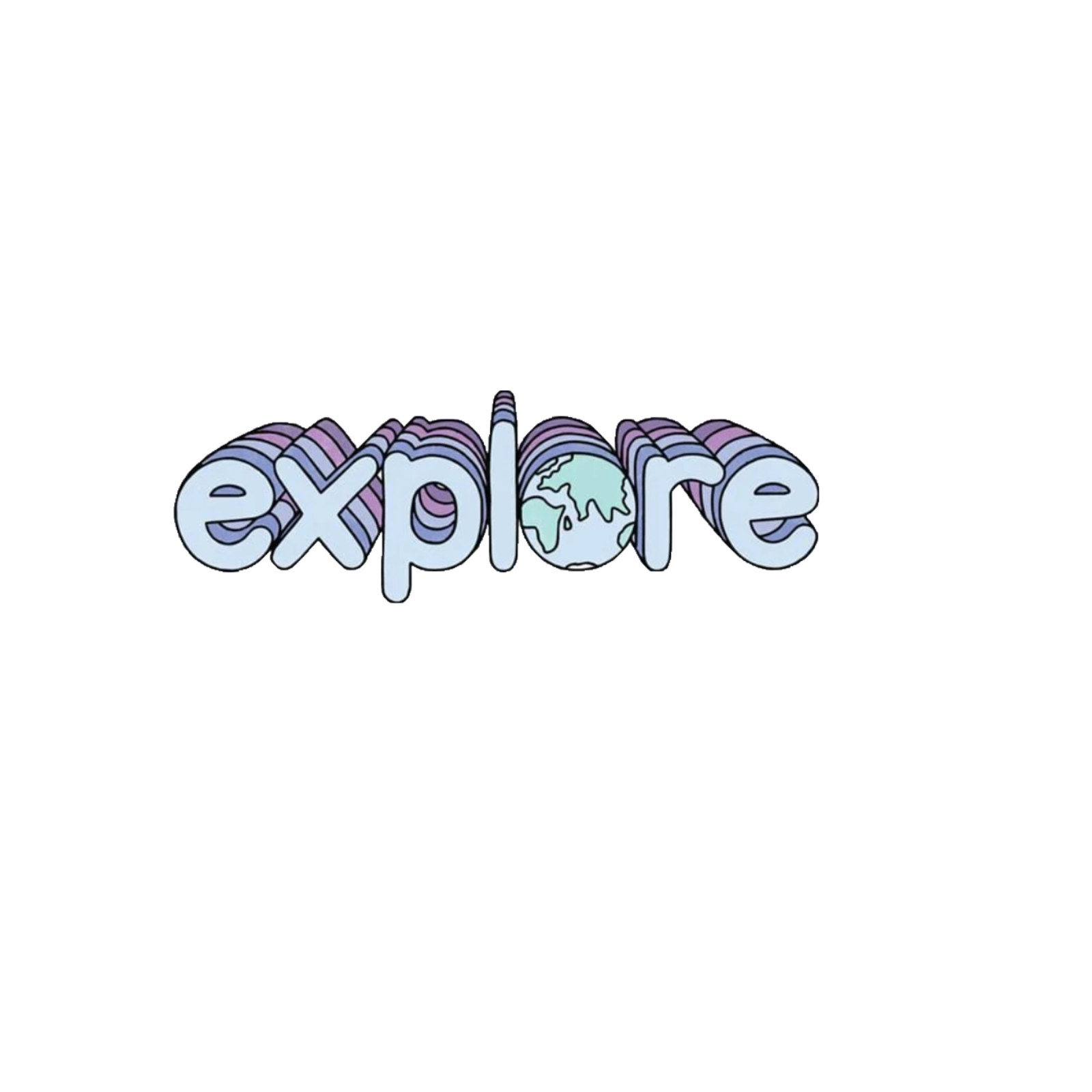 Durable, die-cut Explore The World Sticker