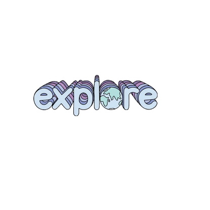 Durable, die-cut Explore The World Sticker