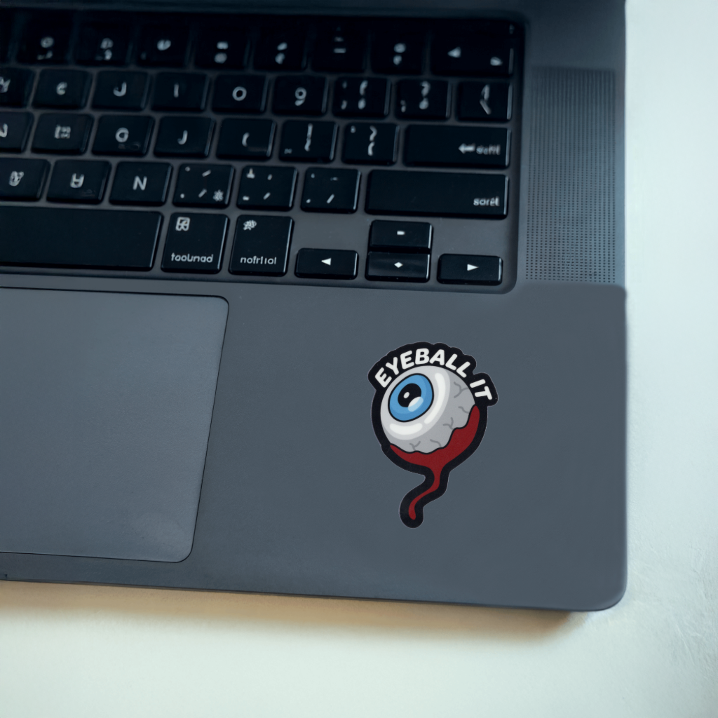 Durable vinyl, die-cut Eyeball IT Sticker.