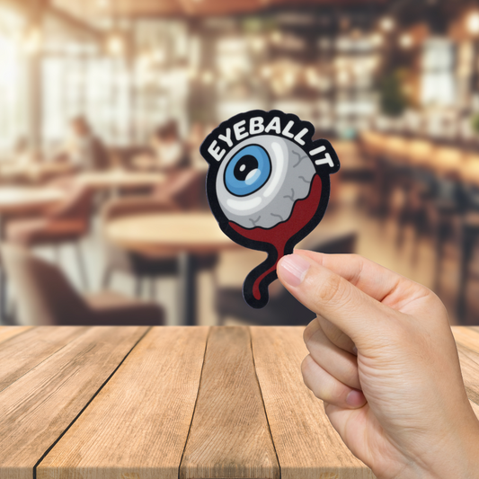 Durable vinyl, die-cut Eyeball IT Sticker.