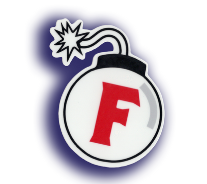 Durable vinyl, die-cut F Bomb 2 Sticker