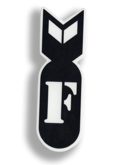 Durable vinyl, die-cut F Bomb Sticker