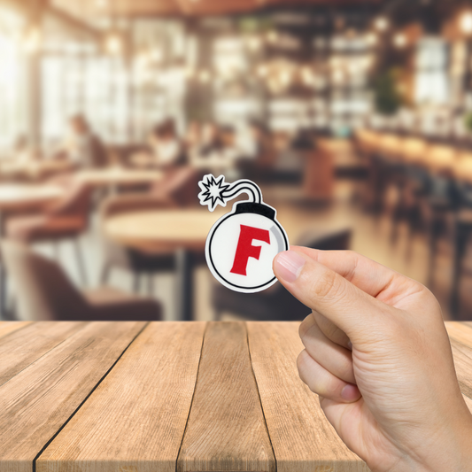 Durable, vinyl, die-cut, F-Bomb Lit Fuse Sticker.