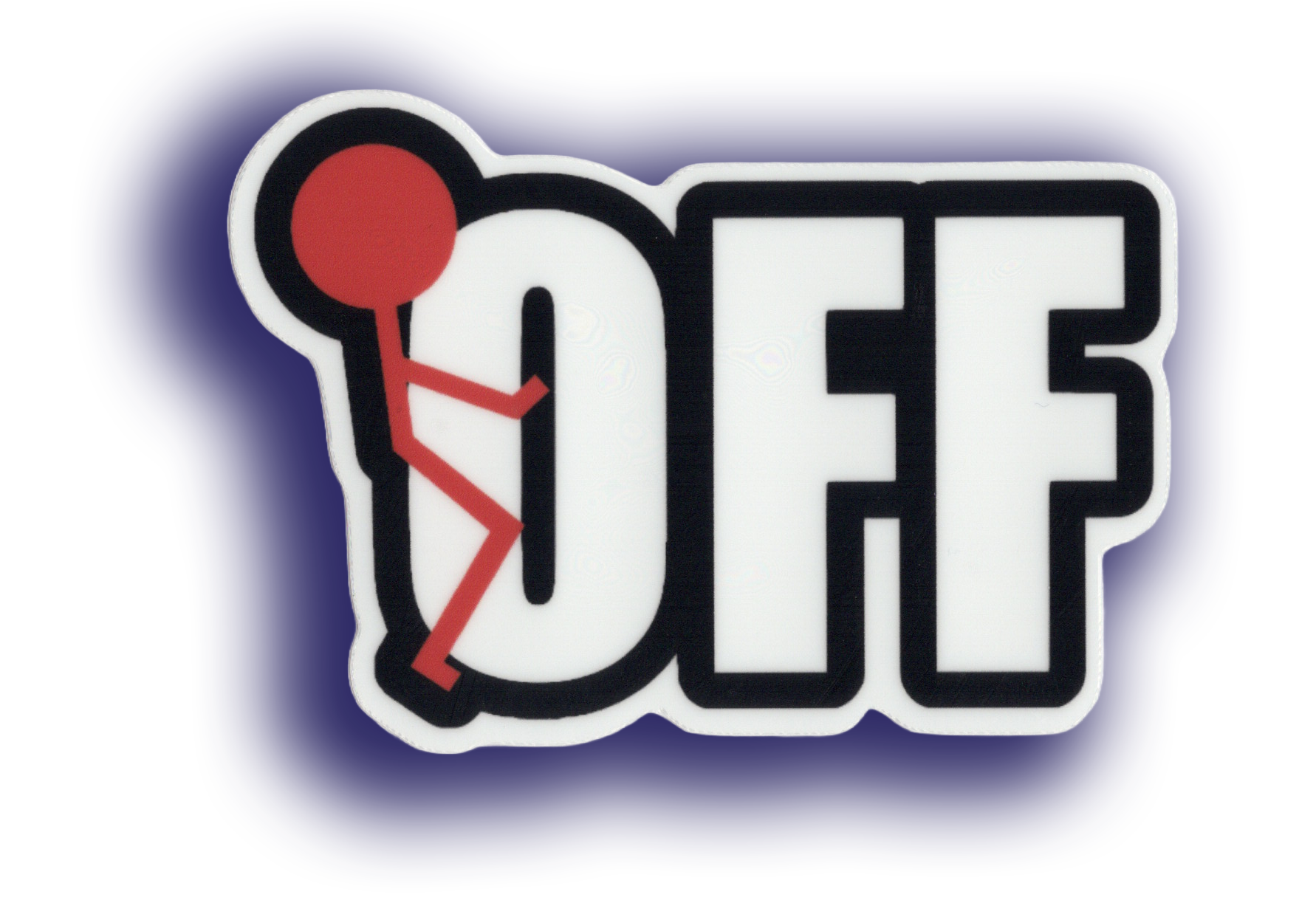 Durable vinyl, die-cut F_Off Sticker