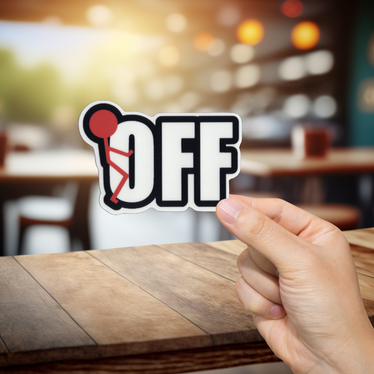 Durable, vinyl, die-cut, Fck-Off Sticker.