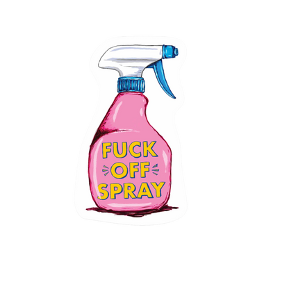 Our Fck Off Spray Sticker! unique, high-quality, vinyl die-cut, eco-friendly stickers