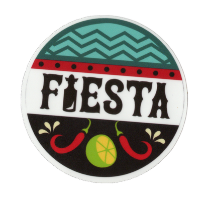 Durable vinyl, die-cut Fiesta Sticker