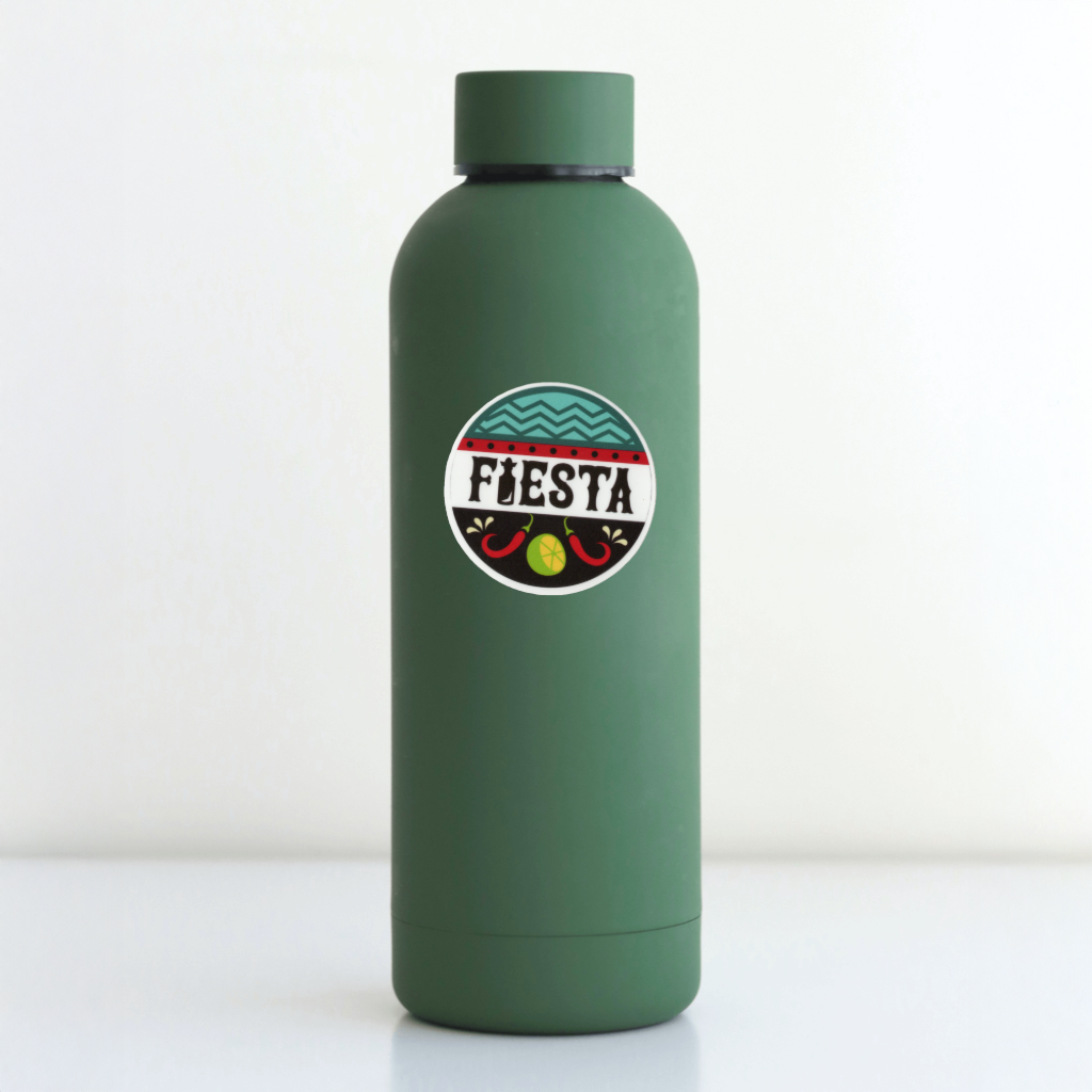 Durable, vinyl, die-cut, Fiesta Sticker.