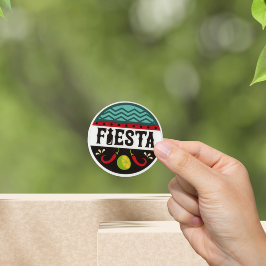 Durable, vinyl, die-cut, Fiesta Sticker.