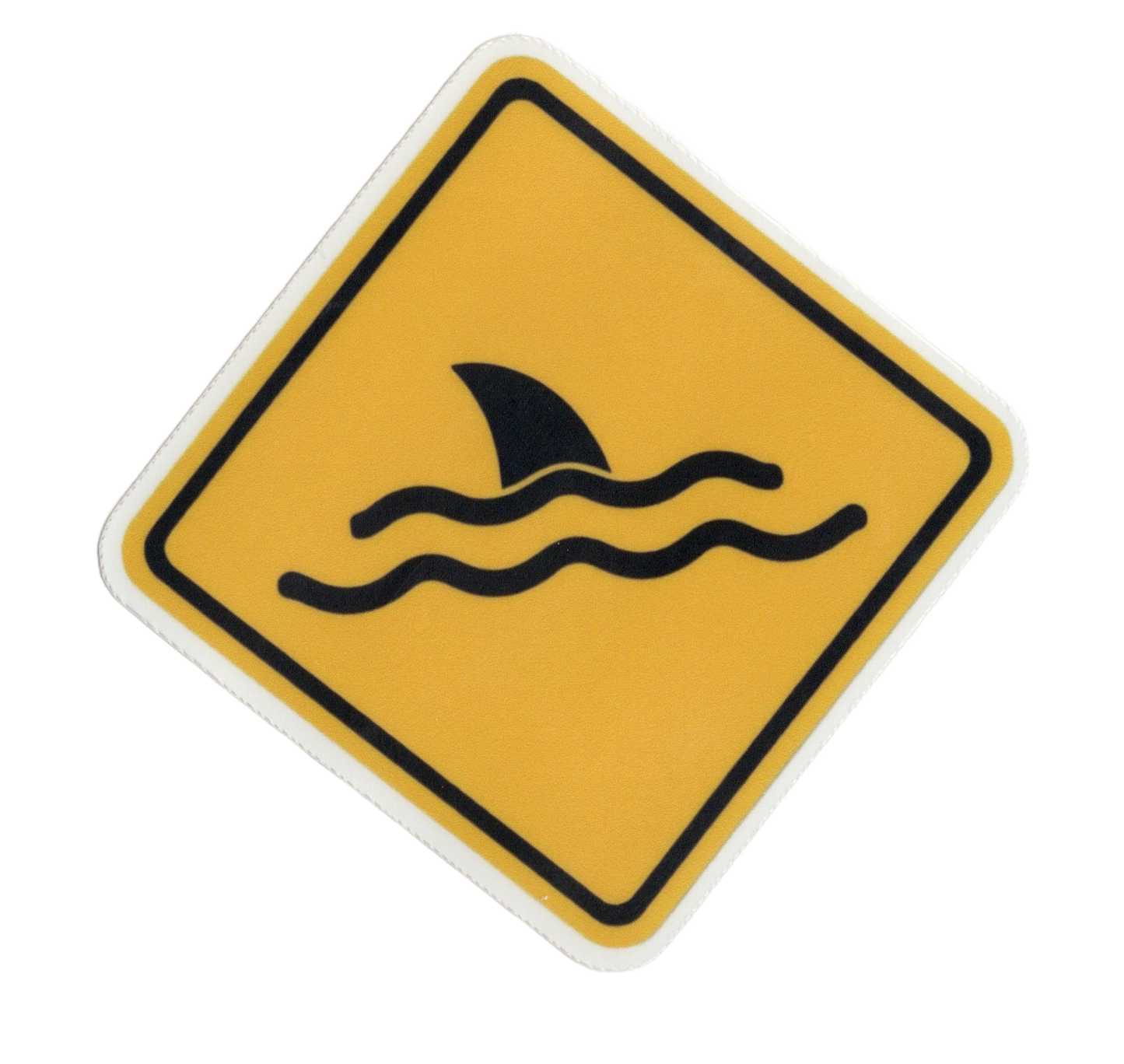 Durable vinyl die-cut Fin Warning Sticker