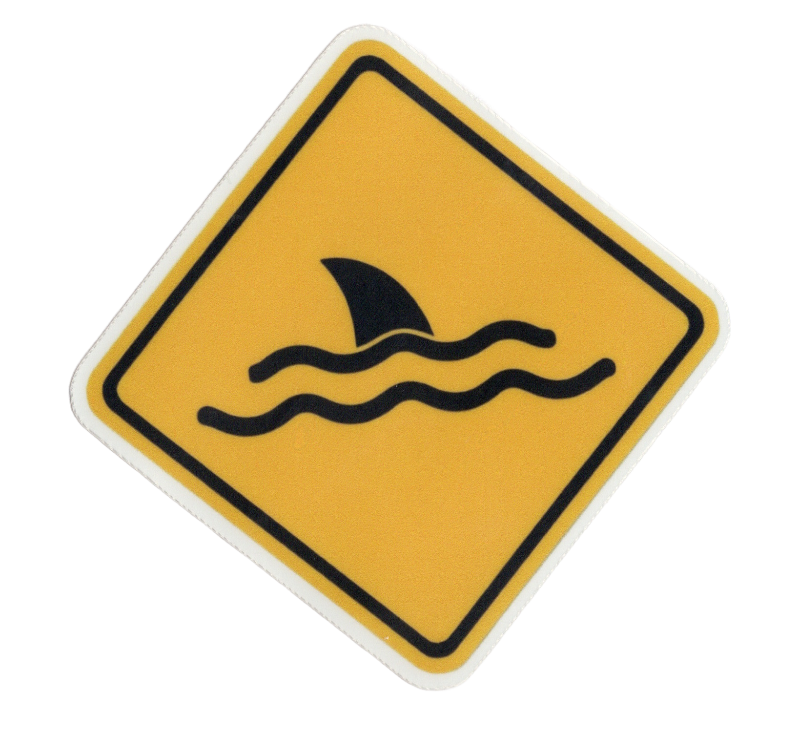 Durable vinyl die-cut Fin Warning Sticker
