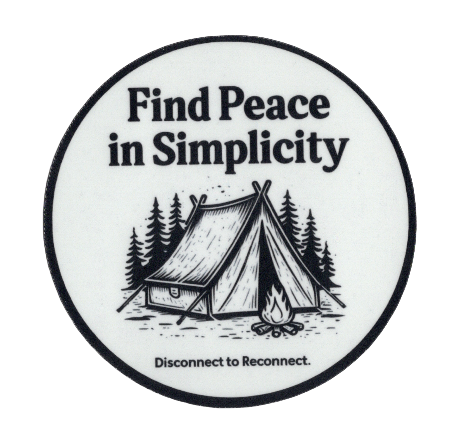 Durable vinyl die-cut Find Peace Sticker