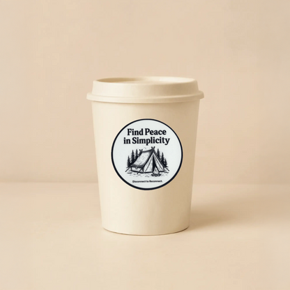 Durable, vinyl, die-cut, Find Peace In Simplicity Sticker.