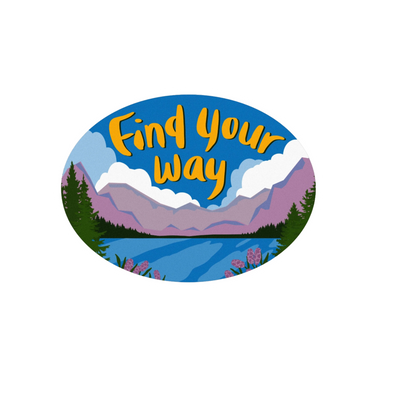 Durable, die-cut Find Your Way Sticker
