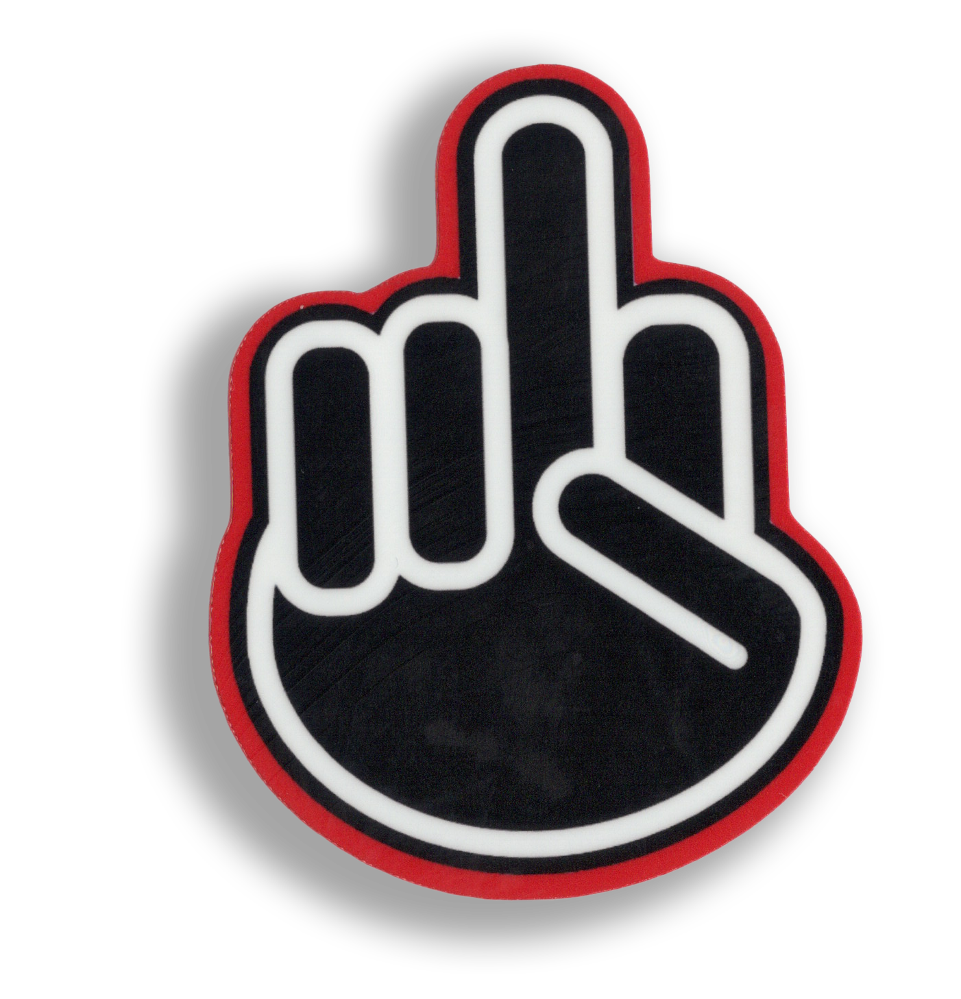 Durable vinyl, die-cut Finger Sticker