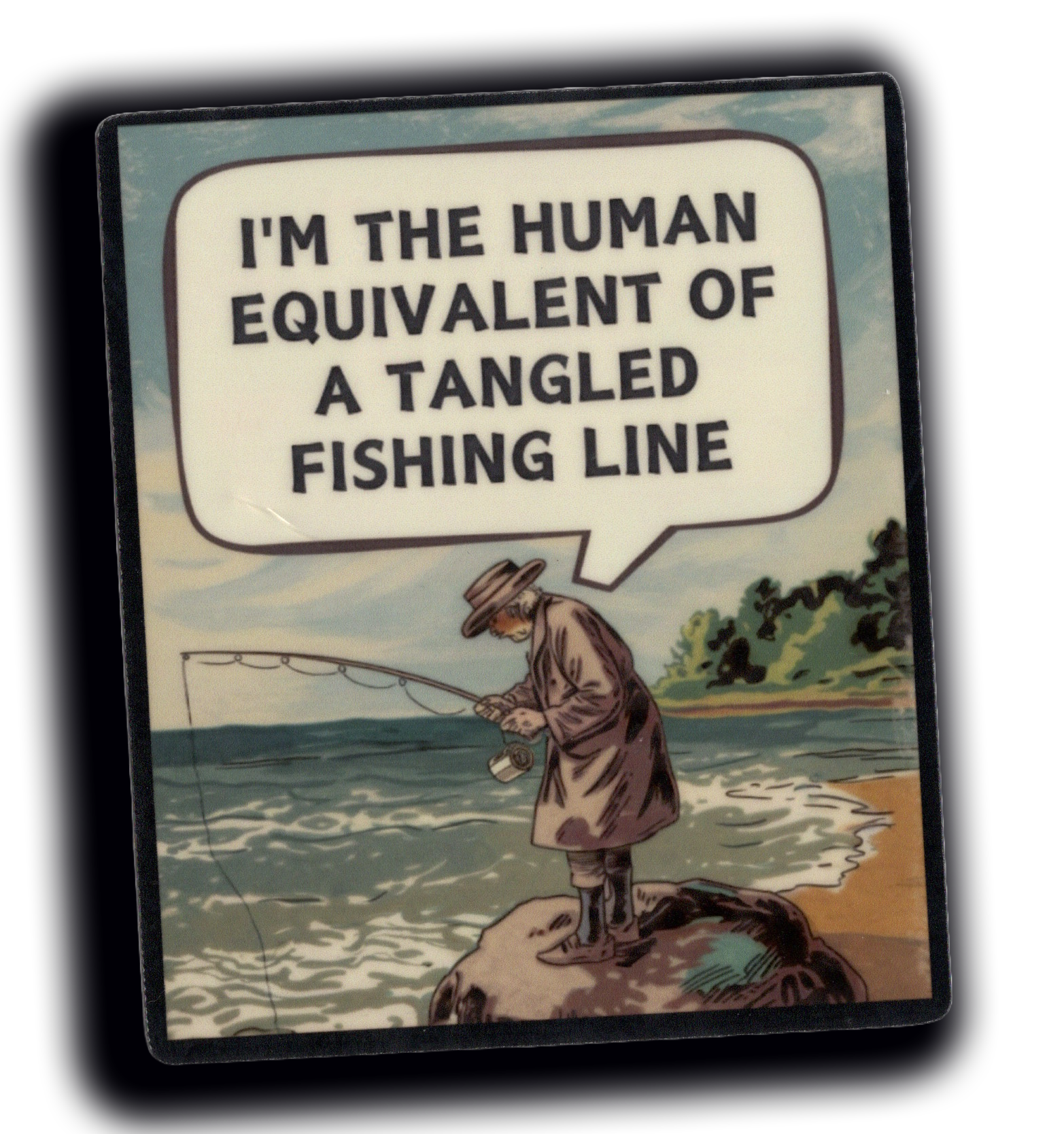 Durable vinyl, die-cut Fishing Line Sticker