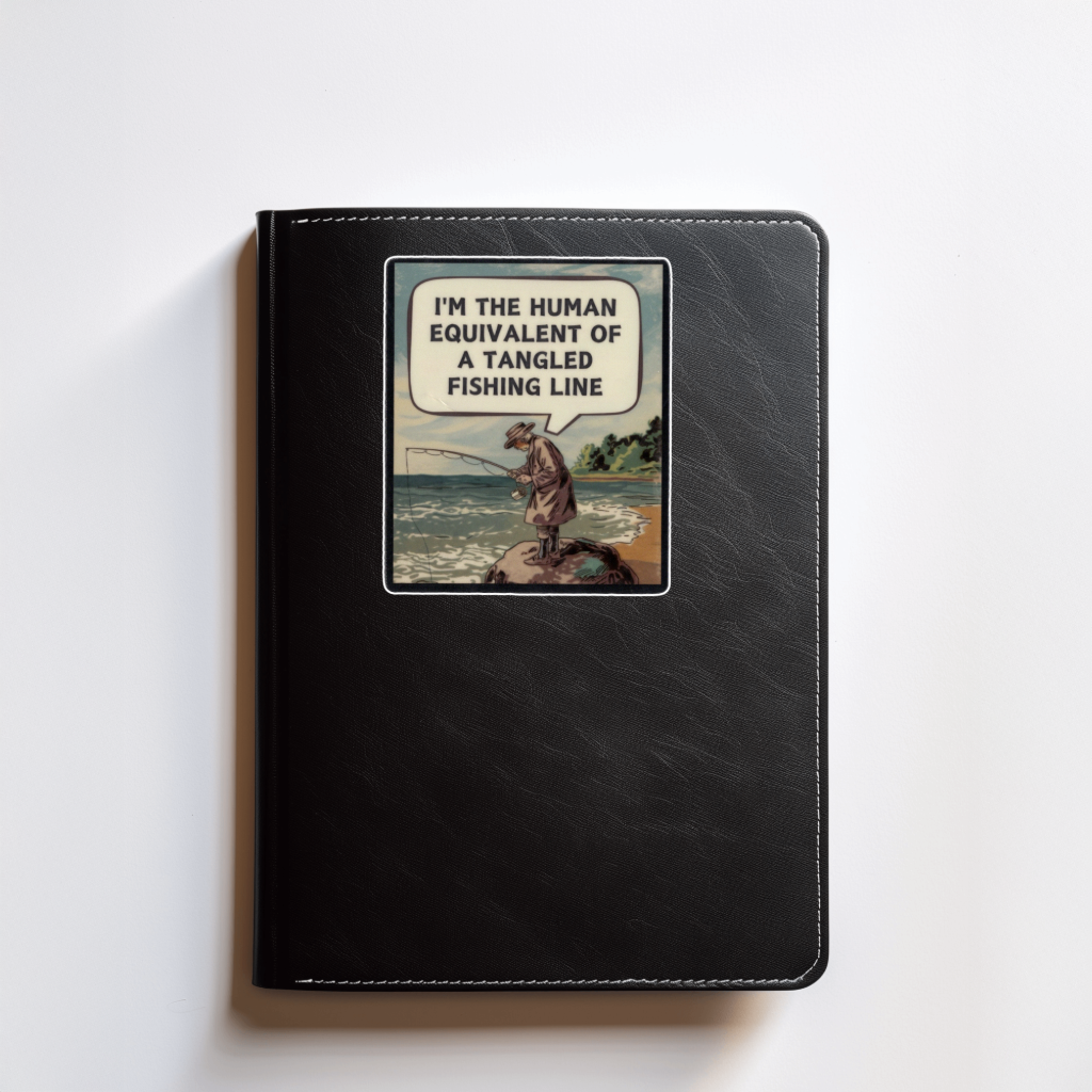 Durable, vinyl, die-cut, Tangled Fishing Line Sticker.