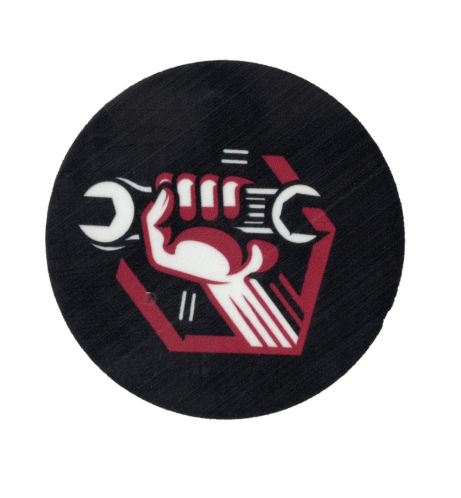 Durable vinyl, die-cut Fist Wrench Sticker