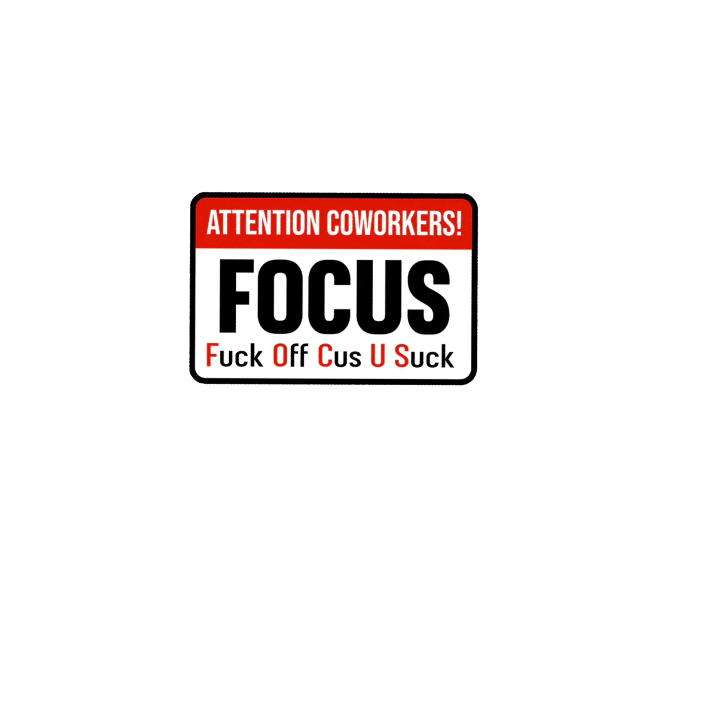 Durable vinyl die-cut Focus Sticker
