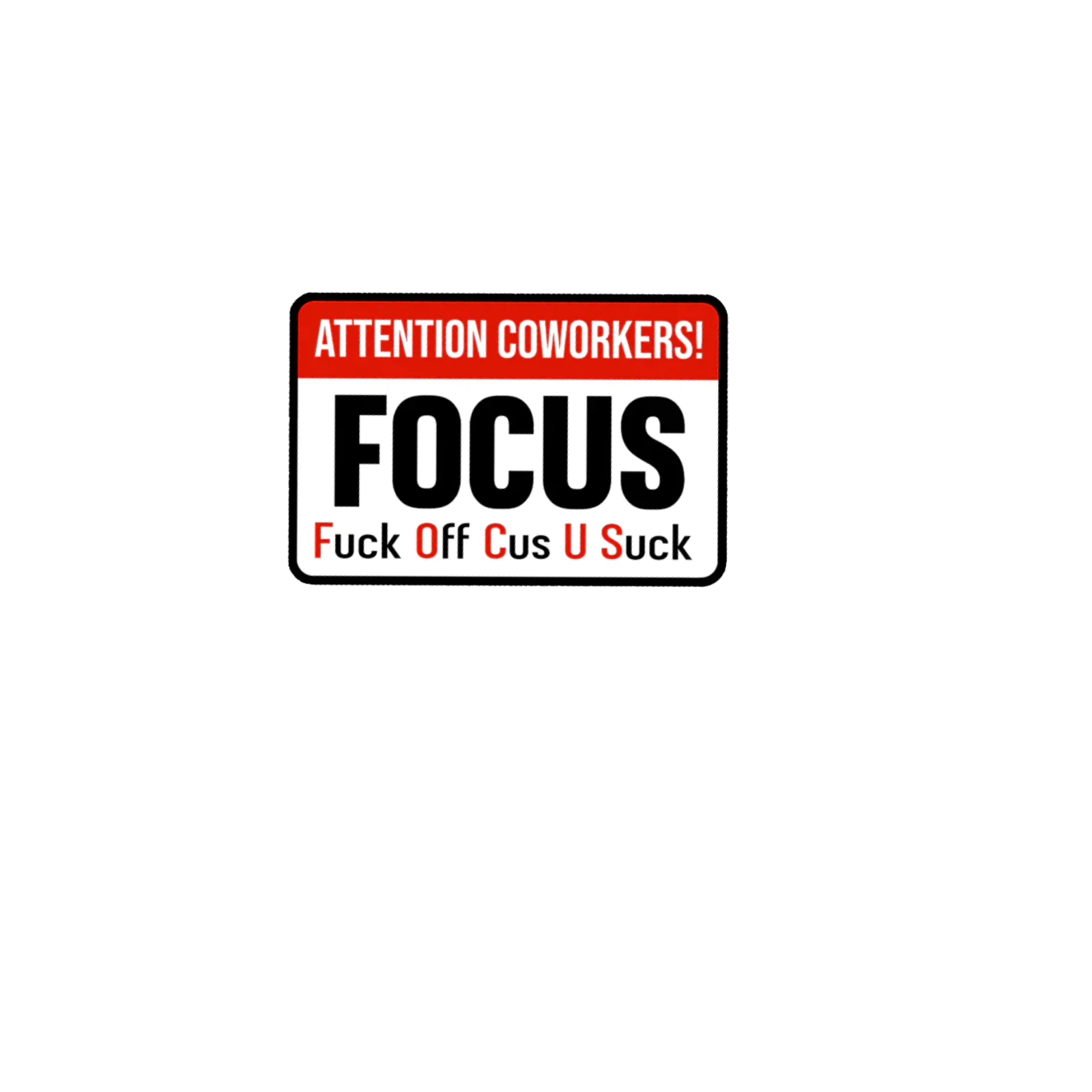 Durable vinyl die-cut Focus Sticker