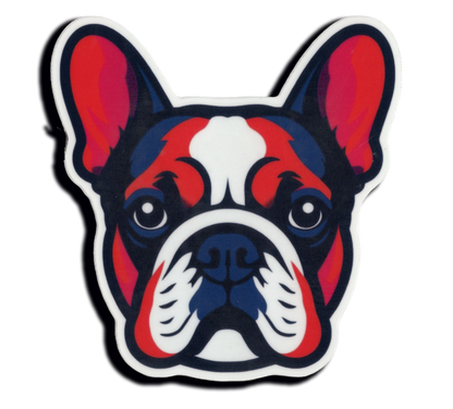 Durable vinyl, die-cut Frenchie Sticker
