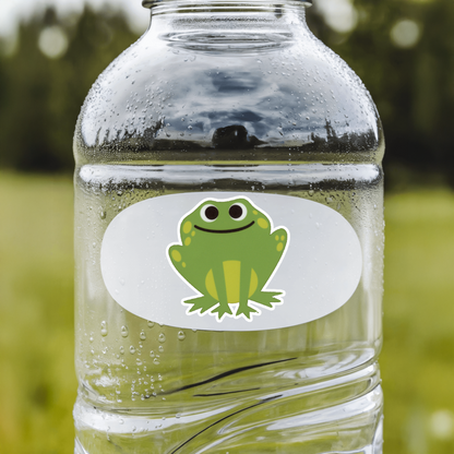 Durable, vinyl, die-cut, Frog Sticker.