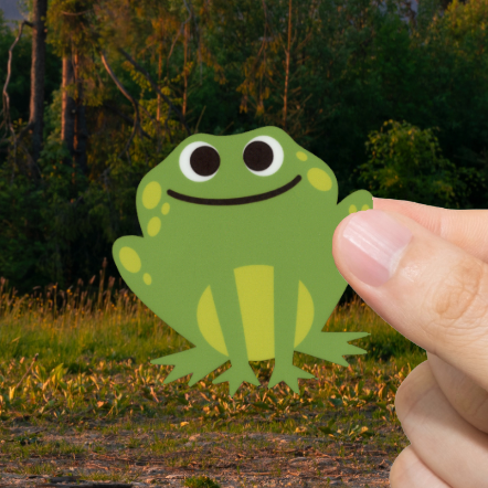 Durable, vinyl, die-cut, Frog Sticker.