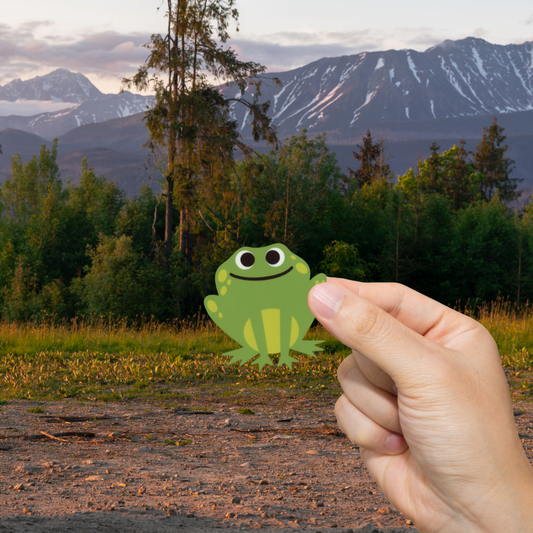 Durable, vinyl, die-cut, Frog Sticker.