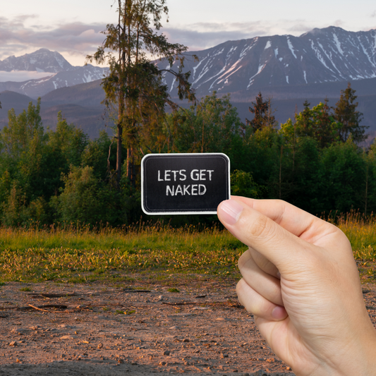 Durable, vinyl, die-cut, Get Naked Sticker.