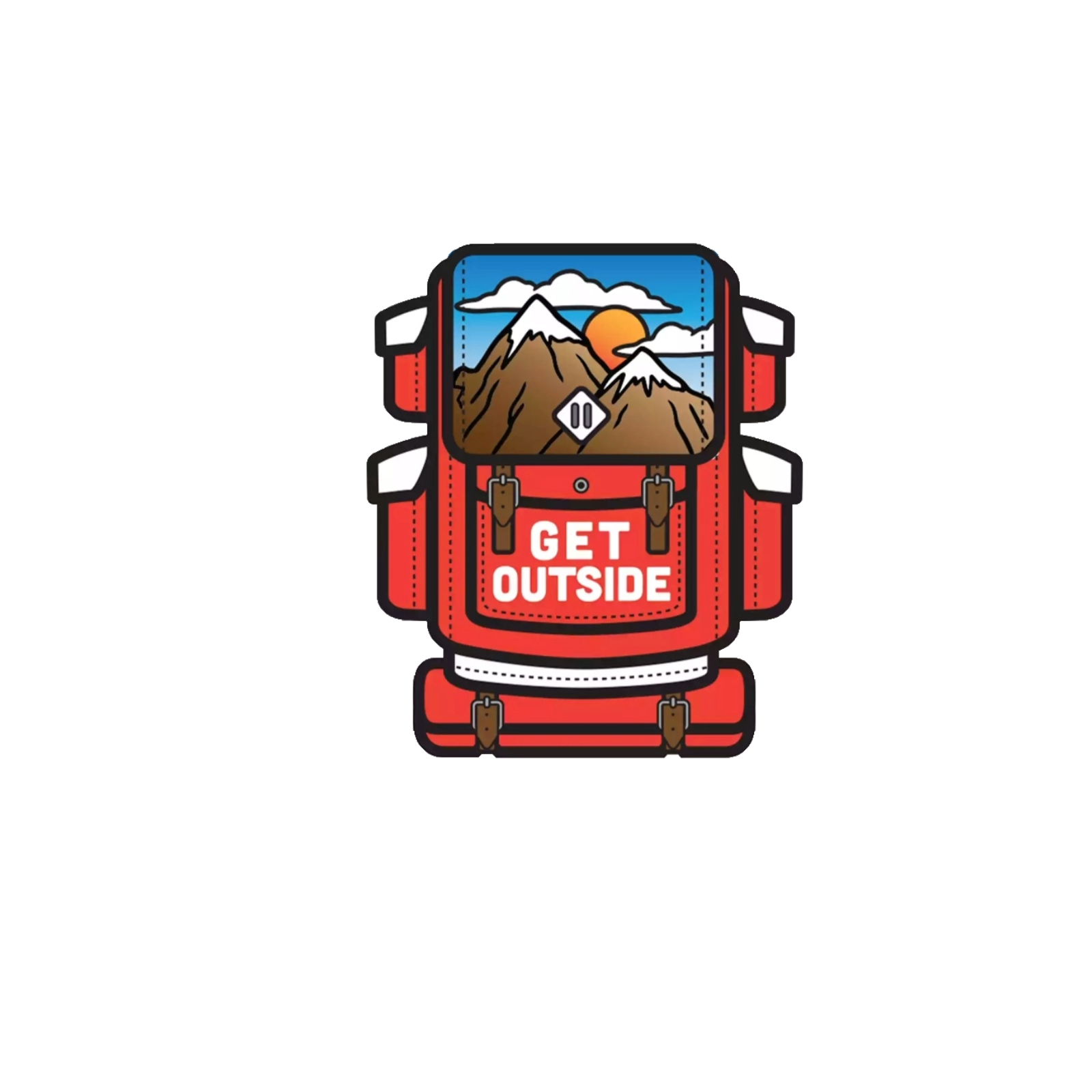 Durable vinyl, die-cut Get Outside Sticker