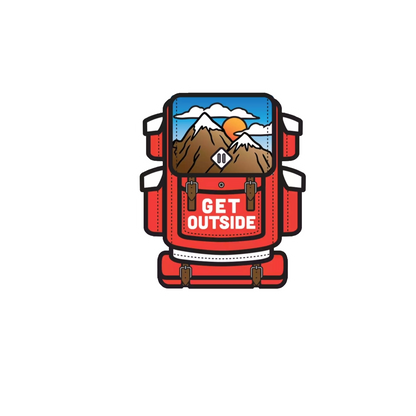 Durable vinyl, die-cut Get Outside Sticker