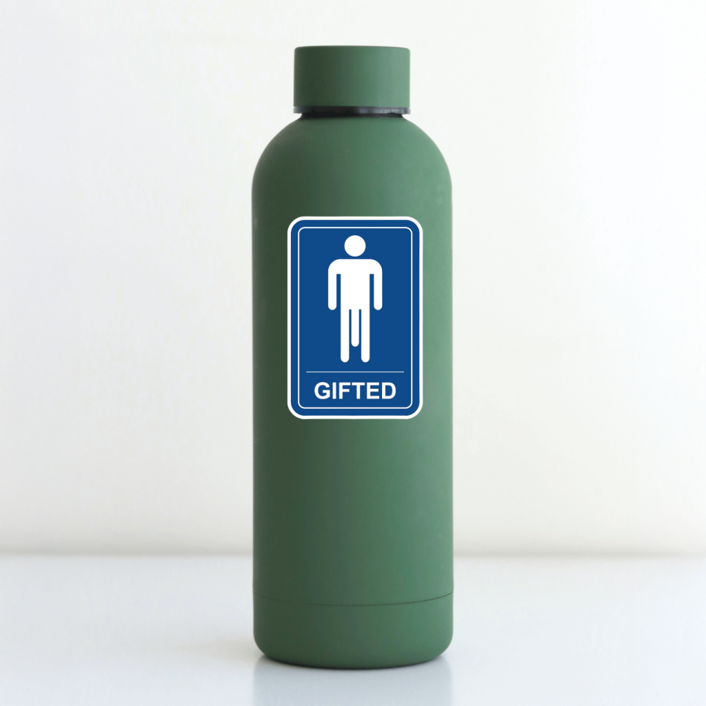 Durable, vinyl, die-cut, Gifted Sticker.