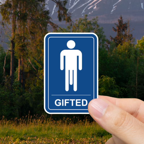 Durable, vinyl, die-cut, Gifted Sticker.
