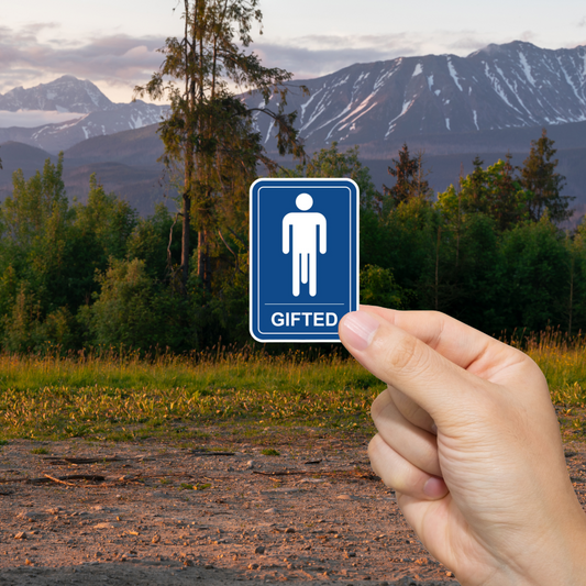 Durable, vinyl, die-cut, Gifted Sticker.