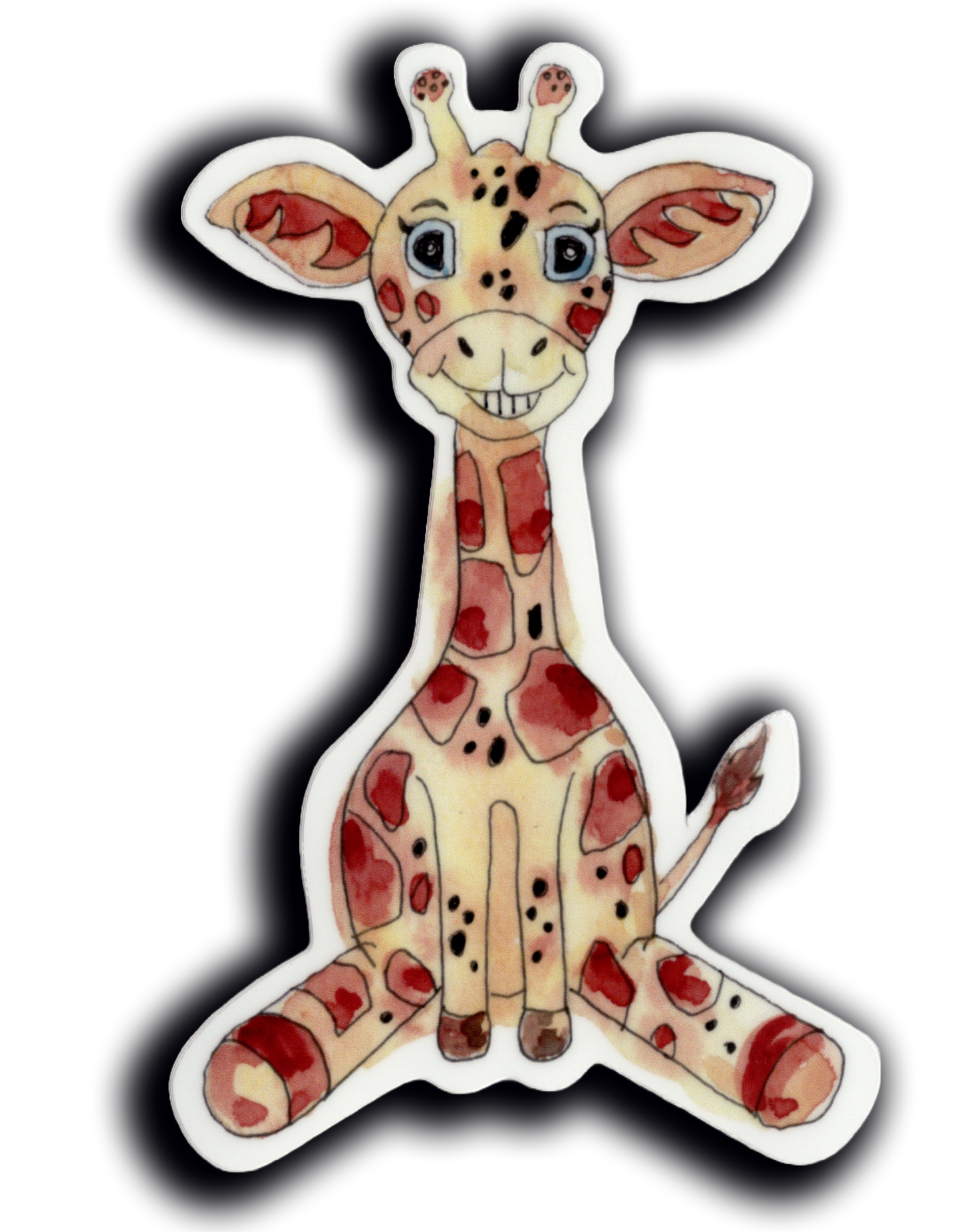 Durable vinyl, die-cut Giraffe Sticker